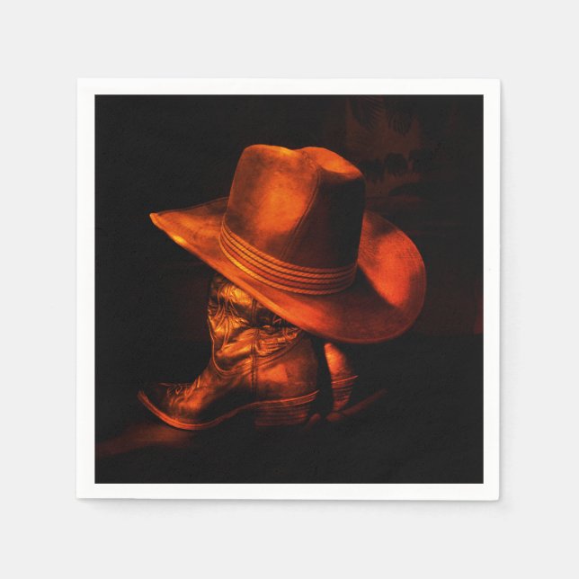 Serviette en papier Thème Cowboy de l'Ouest Chapea (Devant)