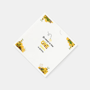 Serviette En Papier Thème d'abeille Bumble Minimalst Premier anniversa