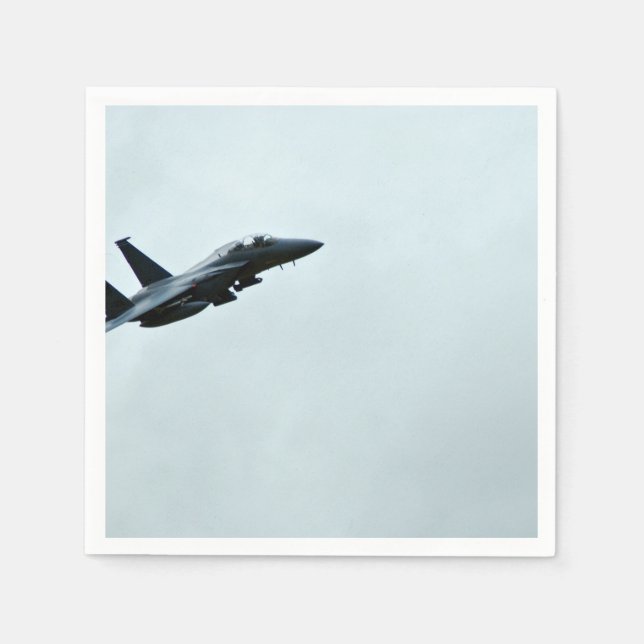 Serviette En Papier Thème D'Action, Avion De Combat Turing Dans Un Cie (Devant)