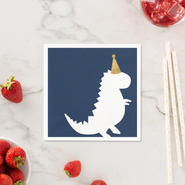 Serviette En Papier Thème d'anniversaire Dinosaur vert baby shower gar (En situation)