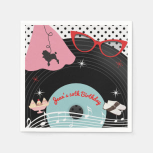 Serviette En Papier Thème d'anniversaire sur disque personnalisé des a
