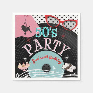 Serviette En Papier Thème d'anniversaire sur disque personnalisé des a