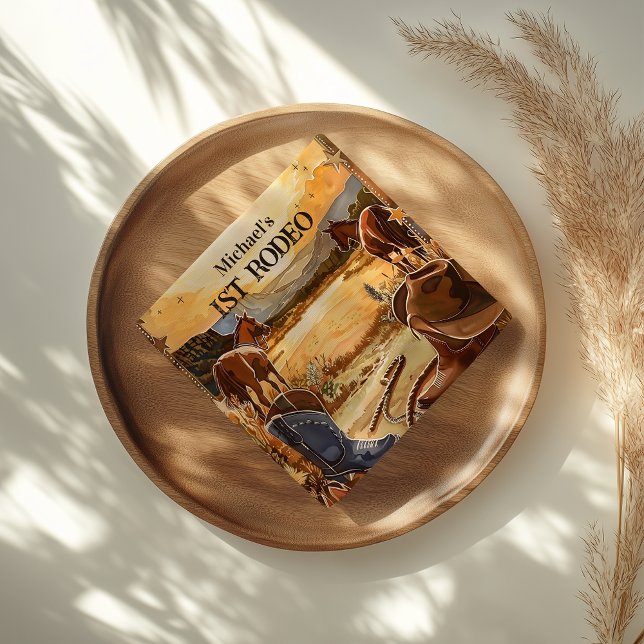 Serviette En Papier Thème de 1er anniversaire Rustique Cowboy Rodeo (Créateur téléchargé)