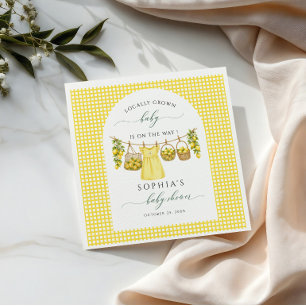 Serviette En Papier Thème de Baby Shower Bébé Citron Frais Cultivé à l