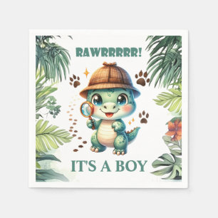 Serviette En Papier Thème de bébé dinosaure mignon pour la baby shower