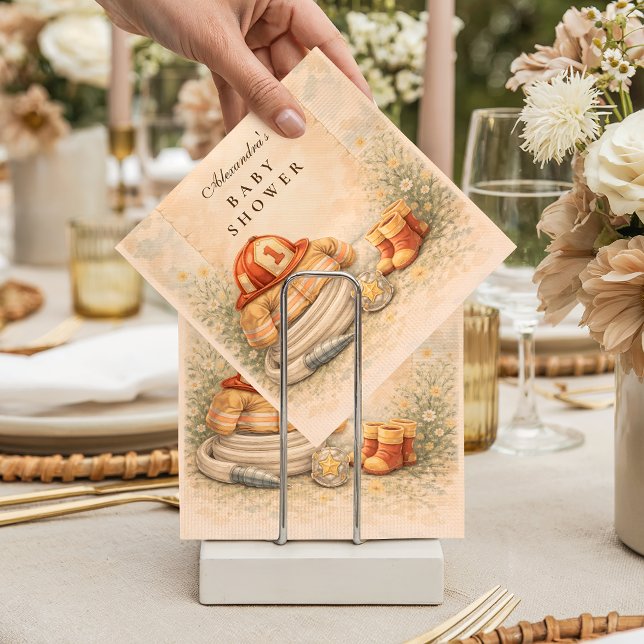 Serviette En Papier Thème de bébé pour une douche de pompier (Créateur téléchargé)