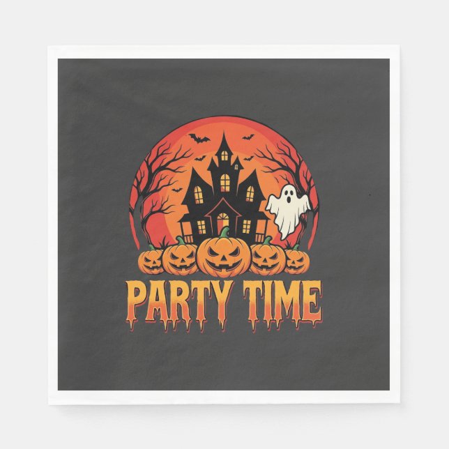 Serviette En Papier Thème de citrouille de fantôme pour la fête d'Hall (Devant)