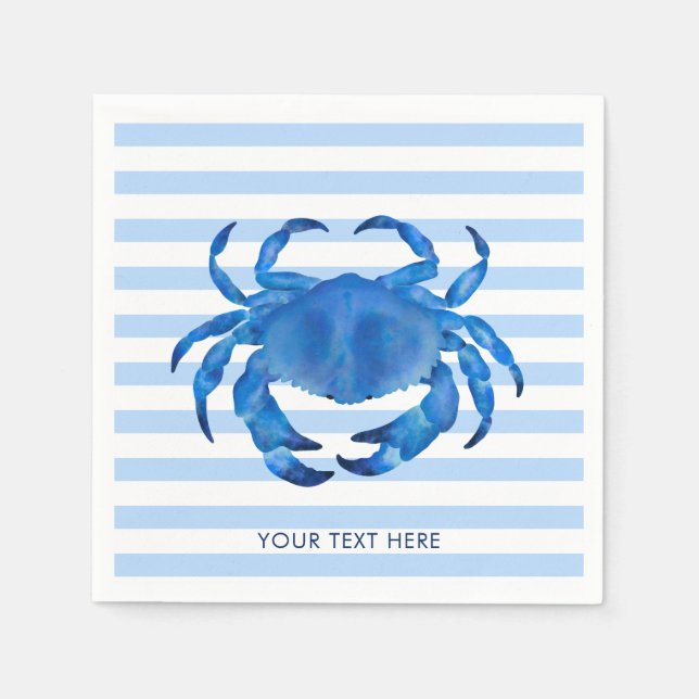 Serviette En Papier Thème de crabe crustacé océan plage (Devant)