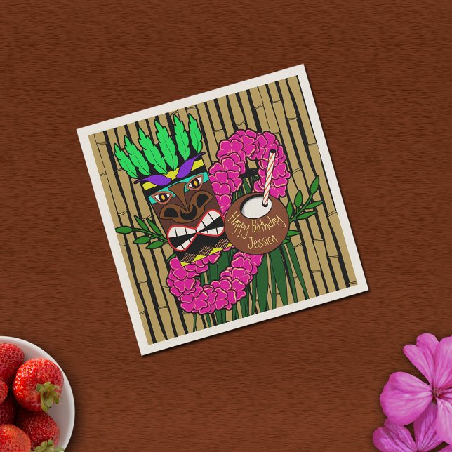 Serviette En Papier Thème de fête d'anniversaire de Luau personnalisé (Créateur téléchargé)