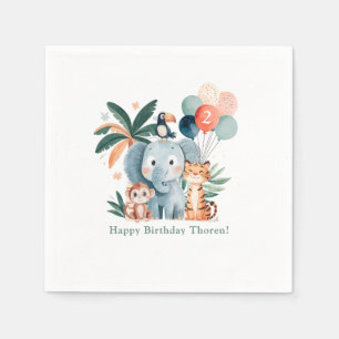 Serviette En Papier Thème de fête d'anniversaire Jungle Sauvage