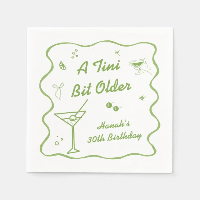 Serviette En Papier Thème de fête d'anniversaire Martini (Devant)