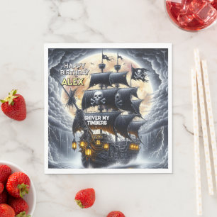 Serviette En Papier Thème de fête d'anniversaire pirate Walk The Plank