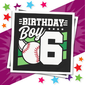 Serviette En Papier Thème de fête de baseball pour enfant de 6 ans 6èm