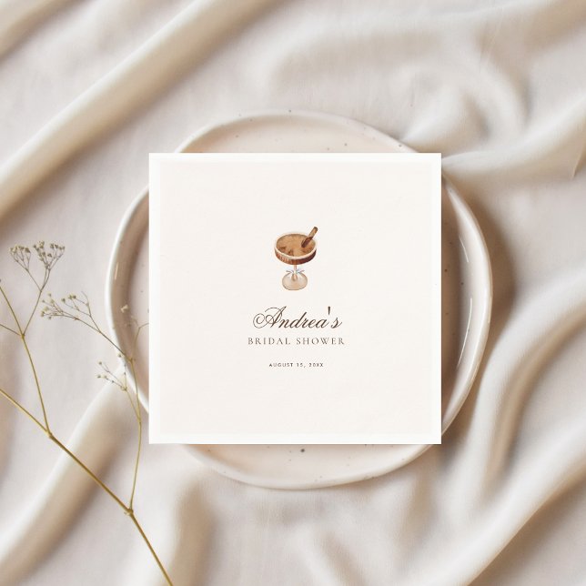 Serviette En Papier Thème de fête de douche de mariée au café Martini  (Créateur téléchargé)