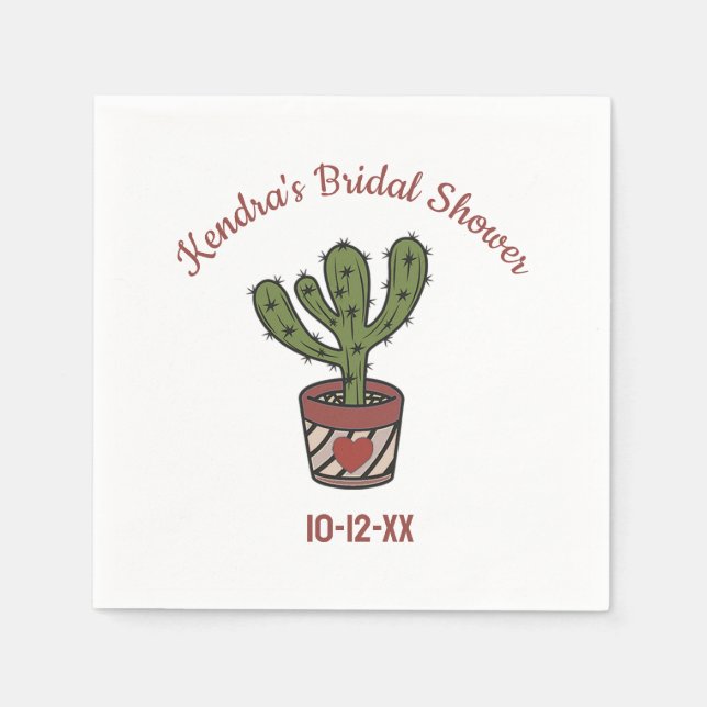 Serviette En Papier Thème de fête de mariage personnalisé Cactus  (Devant)