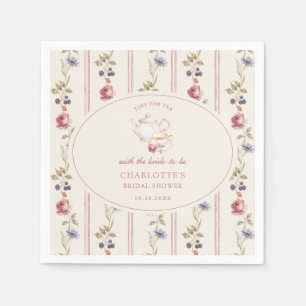 Serviette En Papier Thème de fête de thé de mariage Rose Poussiéreuse
