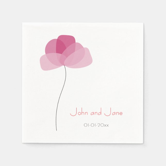 Serviette En Papier Thème de fleur simple (Devant)