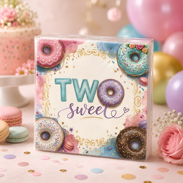 Serviette En Papier Thème de gâteau donut rose doux (Créateur téléchargé)