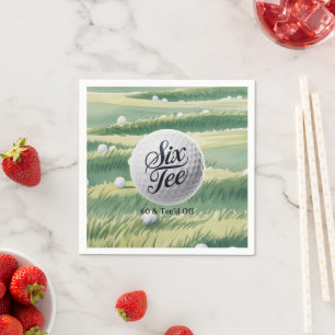Serviette En Papier Thème de golf 60 et fêter son anniversaire avec un