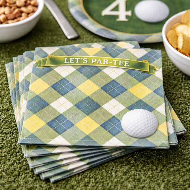 Serviette En Papier Thème de golf d'anniversaire, faisons la fête (Créateur téléchargé)