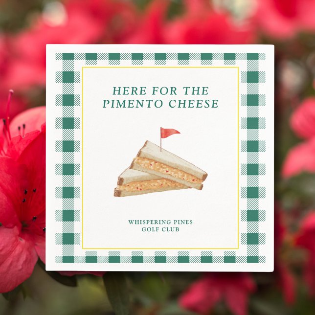 Serviette En Papier Thème de golf Masters Party Fromage aux Piments Ve (Customize with your group, club, or party date.)