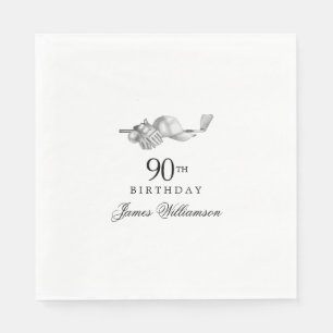 Serviette En Papier Thème de golf personnalisé 90e anniversaire