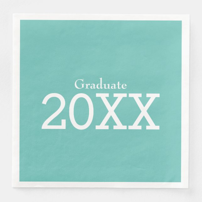 Serviette En Papier Thème de graduation Aqua Papier Napkin (Devant)