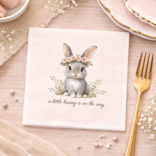 Serviette En Papier Thème de lapin mignon Fête de bébé de genre neutre