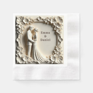 Serviette En Papier 🤍 Thème de mariage de la mariée et du marié à fle