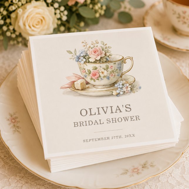 Serviette En Papier Thème de mariage : Goûter de style rétro (Créateur téléchargé)