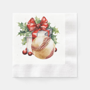 Serviette En Papier Thème de Noël du baseball