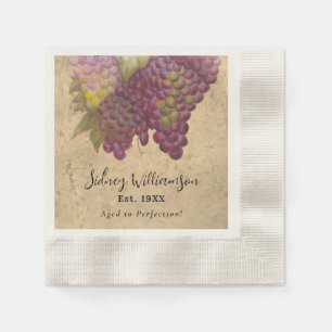 Serviette En Papier Thème de pays du vin pour un anniversaire marquant