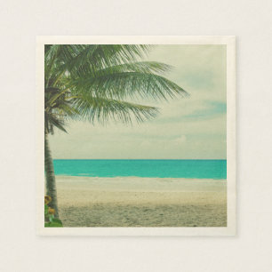 Serviette En Papier Thème de plage Retro