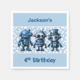 Serviette En Papier Thème de robot Steampunk pour 4ème anniversaire