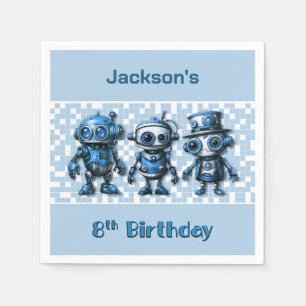 Serviette En Papier Thème de robot Steampunk pour 8ème anniversaire