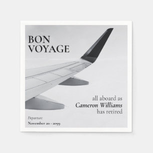 Serviette En Papier Thème de voyage à la retraite Avion moderne Bon vo