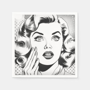Serviette En Papier thème/dessin popart rétro