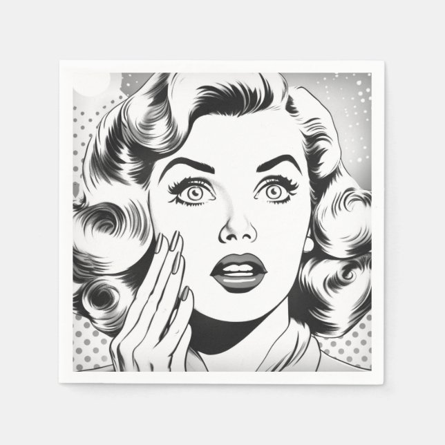Serviette En Papier thème/dessin popart rétro (Devant)