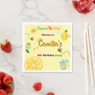 Serviette En Papier Thème d'été citron pour anniversaire d'enfants 