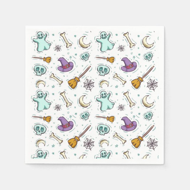 Serviette En Papier Thème d'Halloween mignon (Devant)