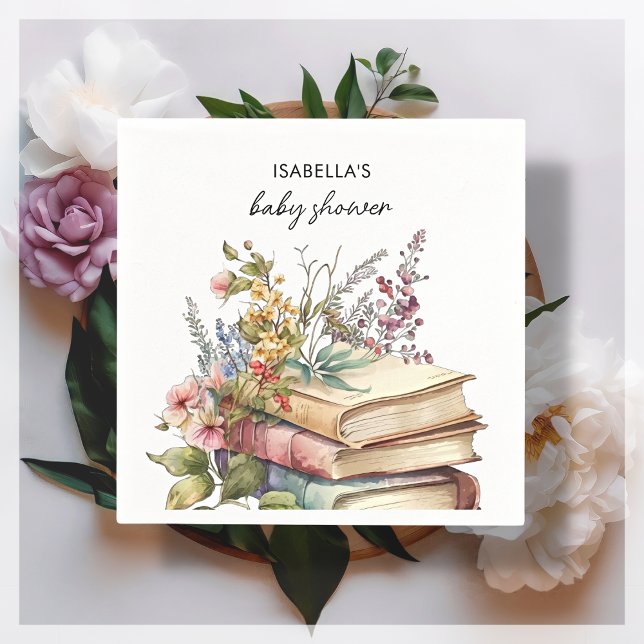 Serviette En Papier Thème du livre | BABY SHOWER (Créateur téléchargé)