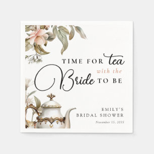 Serviette En Papier Thème élégant de thé pour la douche de mariée
