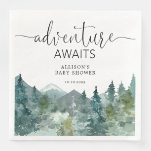 Serviette En Papier Thème extérieur montagnes rustiques forêt bois