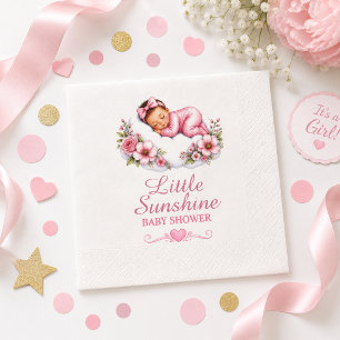 Serviette En Papier Thème Fleur de Nuage de Bébé Endormi Rêveur