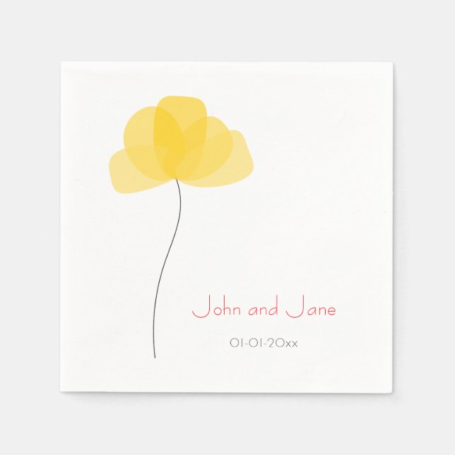 Serviette En Papier Thème fleur simple (Devant)