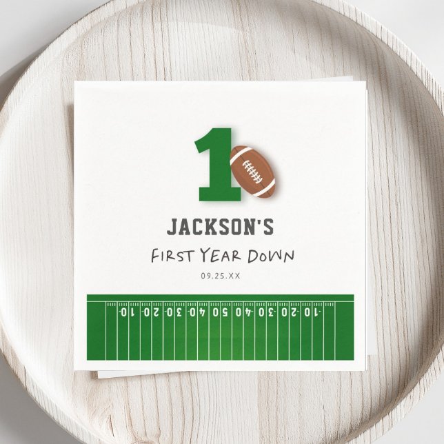 Serviette En Papier Thème Football Première année en bas Anniversaire  (Créateur téléchargé)