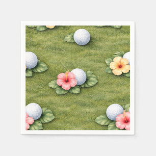 Serviette En Papier Thème Golf Hawaï pour soirée de golfeur hawaïen