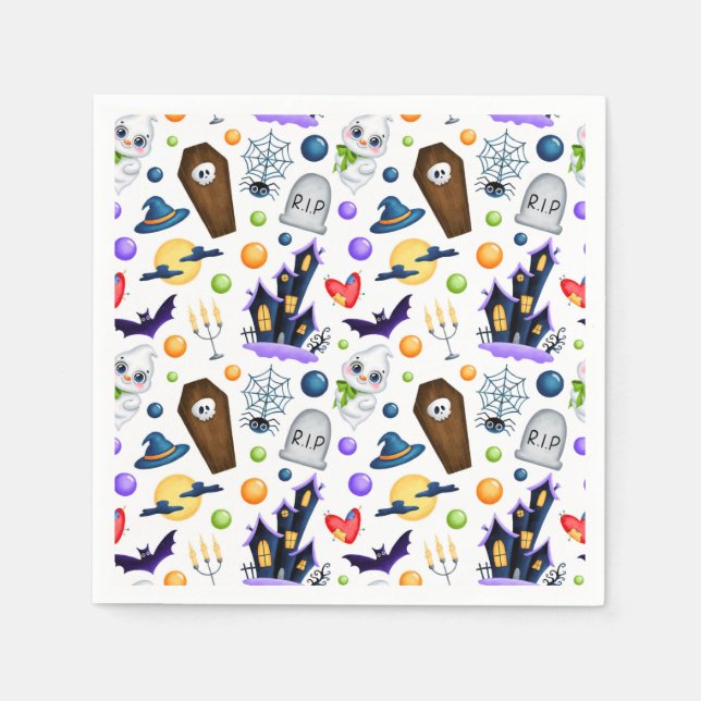 Serviette En Papier Thème Halloween mignon (Devant)