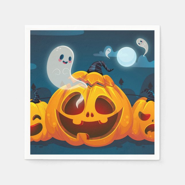 Serviette En Papier Thème Halloween mignon (Devant)