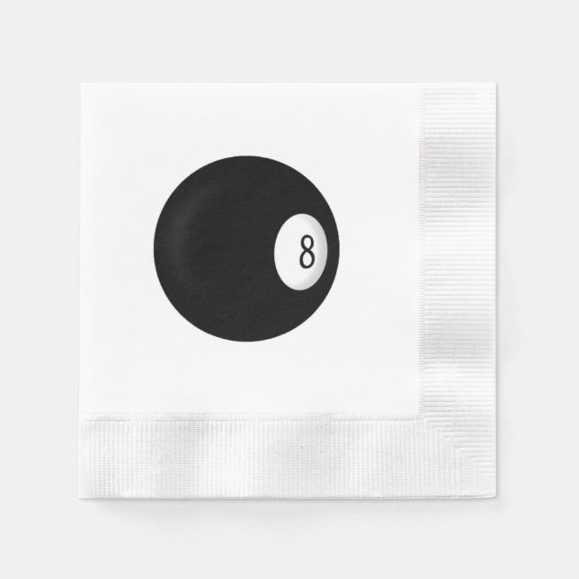 Serviette En Papier Thème Huit Ball Billiard (Devant)